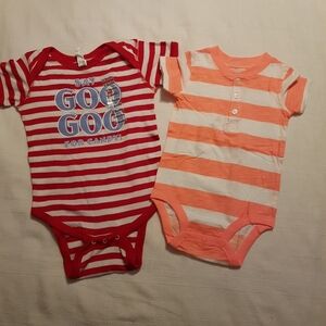 2 boys 18 months diaper shirts body suits striped, New